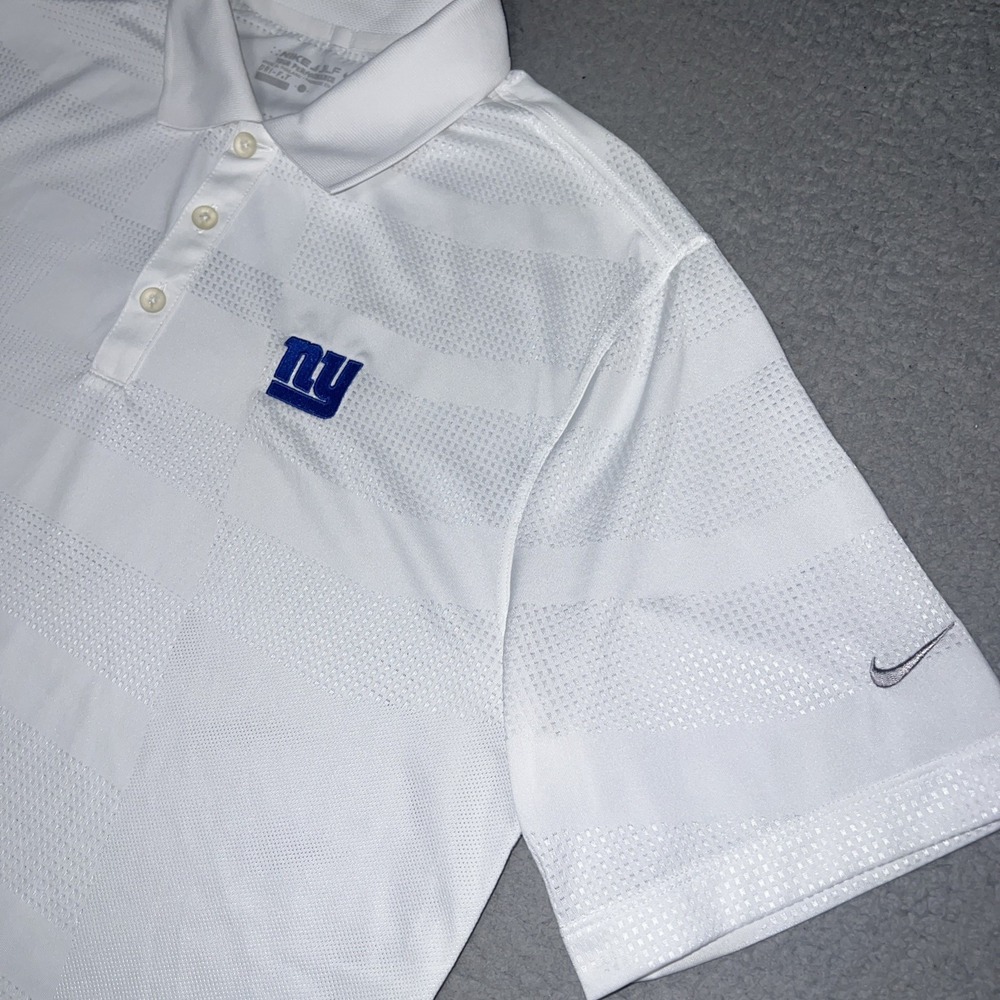 Nike Golf New York Giants Shirt Mens Sz L White Polo Tour Performance 508321-100